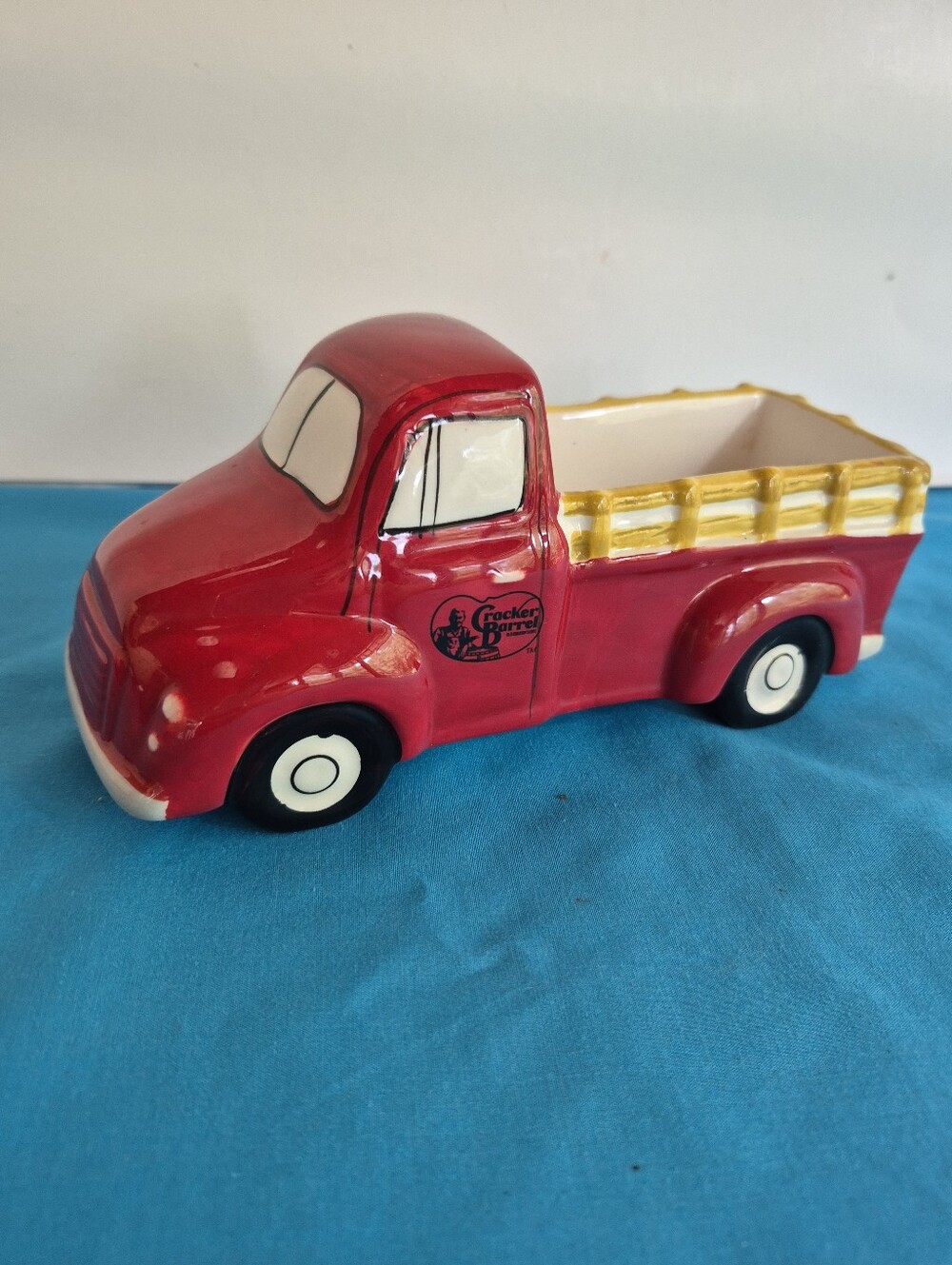 Cracker Barrel Red Truck Toy Earthenware Figurine Candy Dish Planter New